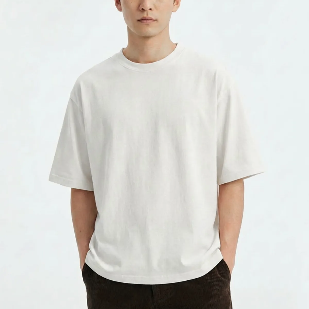 400Gヘビーウェイトコットン白Tシャツ ゆったり 32番手高密度
