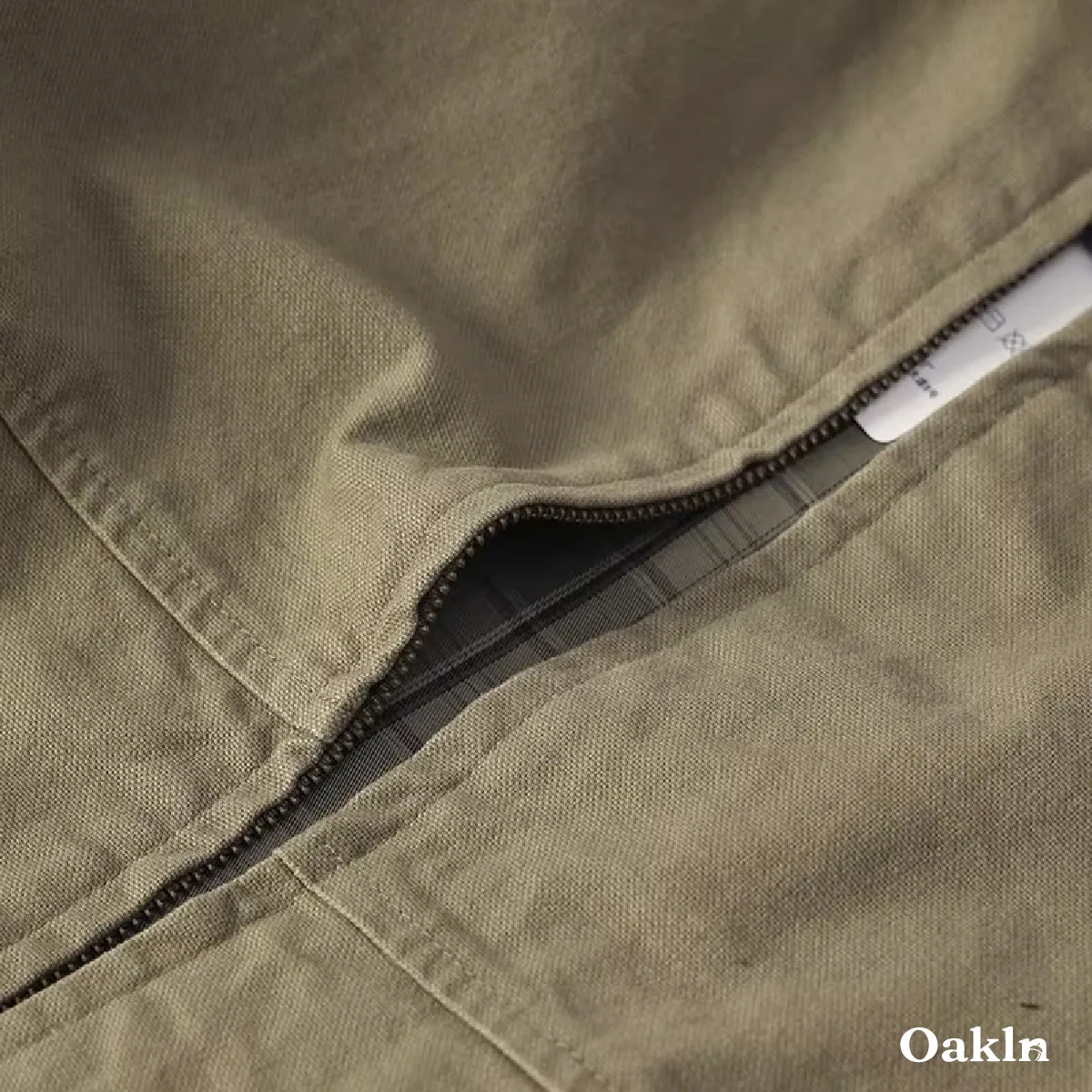 ミニマルデザイン コーデュロイ襟 メンズモダンハリントン ビジネスジャケット-Oakln