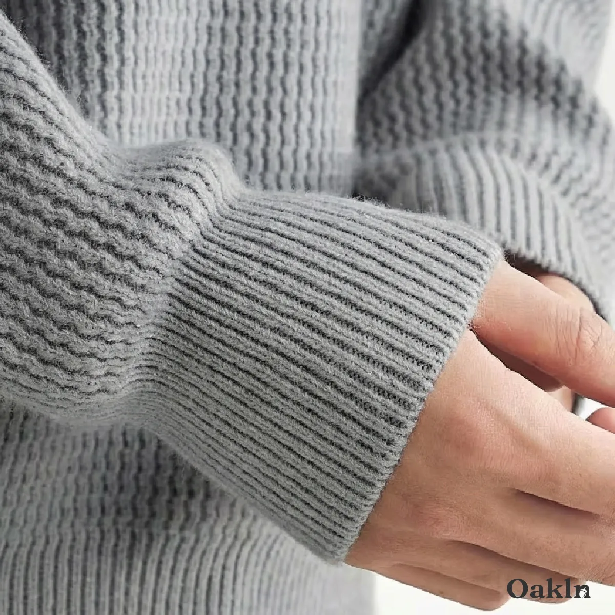 ウォッシャブル 折り襟ニット リブ 畔編み 洗濯機洗い可能 メンズ-Oakln
