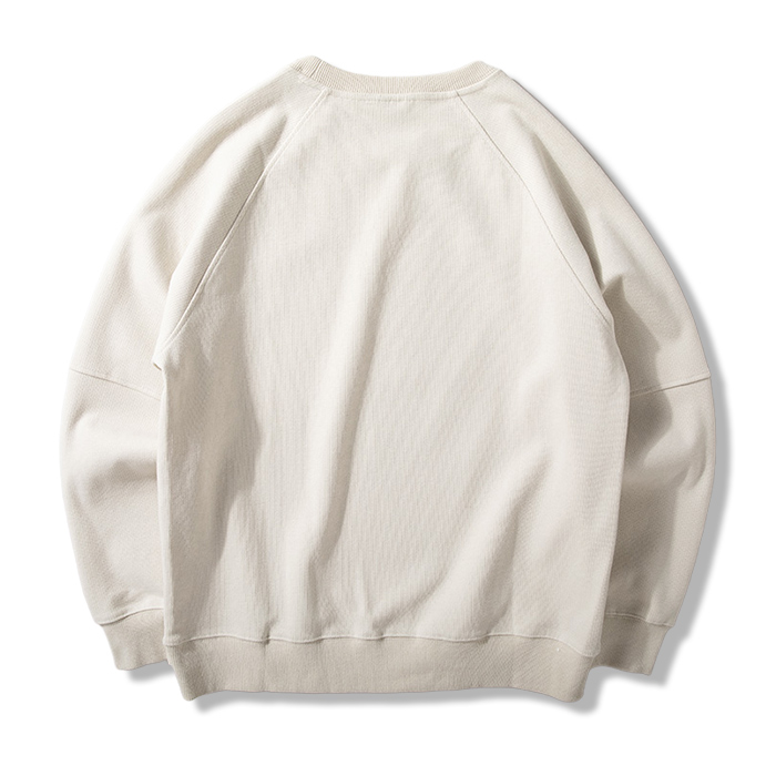 ヘビーウェイトラグランスリーブ無地クルーネックスウェット-oakln