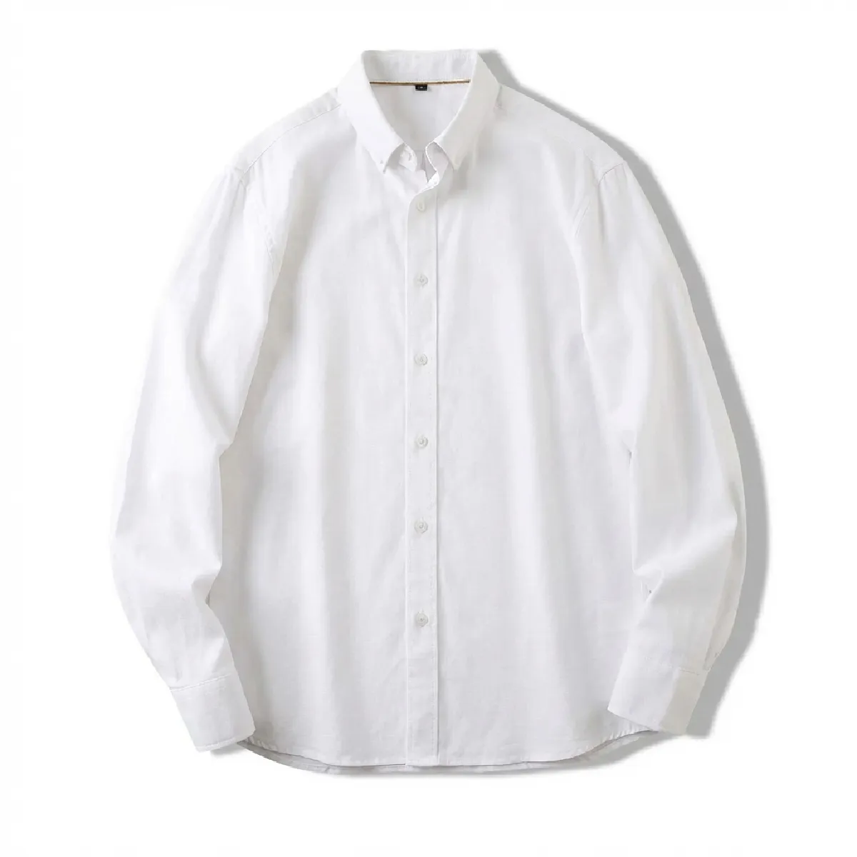 ボタンダウン　コットンリヨセル混　イージーケアオックスフォードシャツ-Oakln