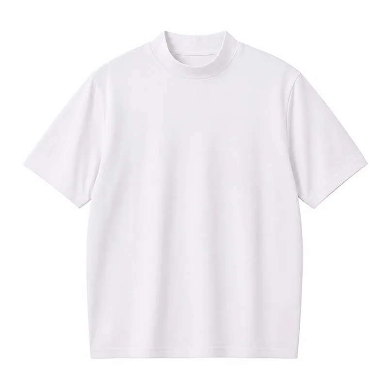 ヨレにくいモックネックTシャツ  薄手・通気性◎   ジャケットインにおすすめ