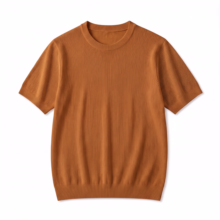 接触冷感＆なめらかな落ち感のあるニットTシャツ  肌にまとわりつきにくく、すっきりとした着姿をキープ
