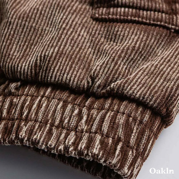 ヴィンテージ加工ウォッシュ コーデュロイ 　 ハリントンジャケット-oakln