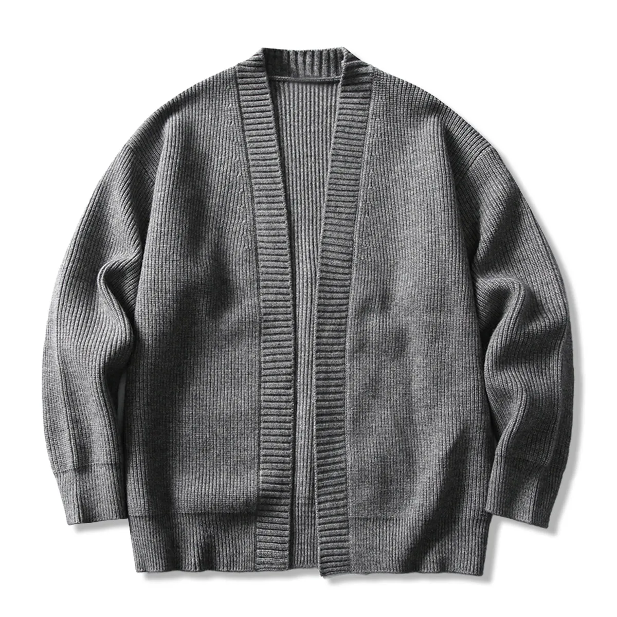 和風羽織風　無地ニットカーディガン