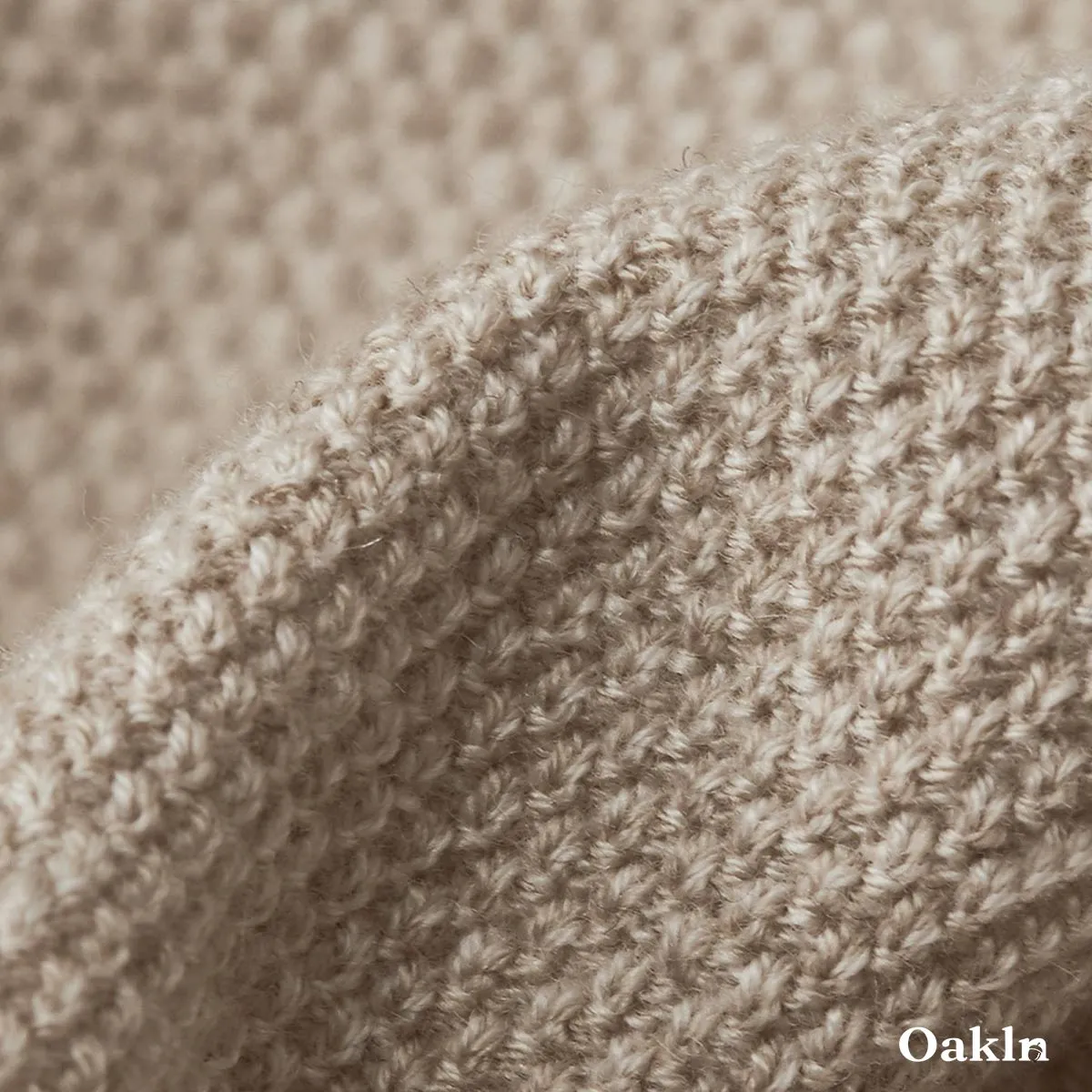 大人のポロ襟 カーディガン 体型カバー 立体編み 洗濯機対応 ニット メンズ ウール混紡-Oakln