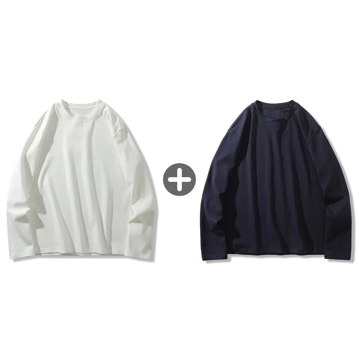 レイヤードに欠かせないベーシックタイプ　無地長袖Tシャツ-oakln