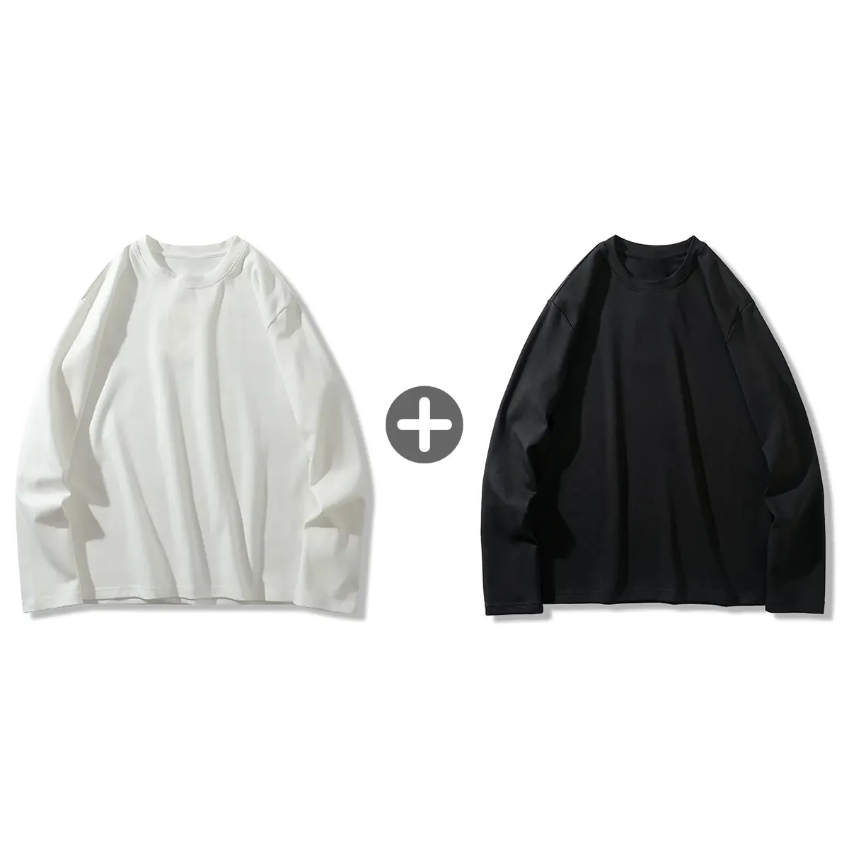 レイヤードに欠かせないベーシックタイプ　無地長袖Tシャツ