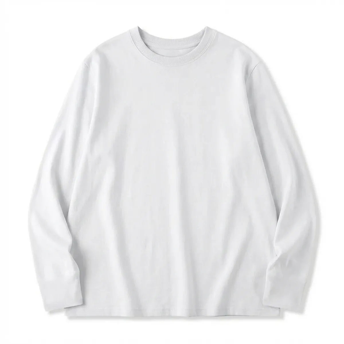 100％超長綿 長袖Tシャツ 三本針 液体アンモニア加工 型崩れしにくい-Oakln