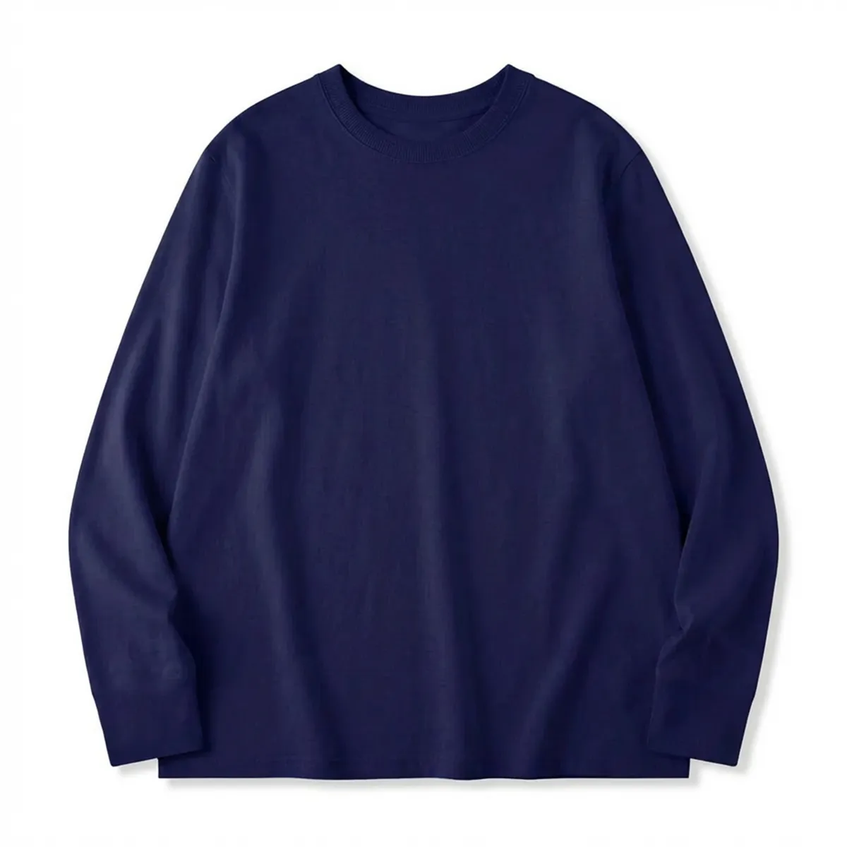 100％超長綿 長袖Tシャツ 三本針 液体アンモニア加工 型崩れしにくい-Oakln