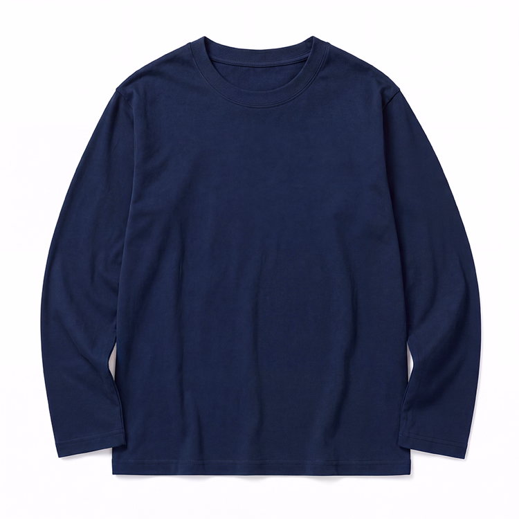 270gヘビーウェイト天竺編み  お腹まわりのラインを拾いにくい コットン100％無地 長袖Tシャツ インナーにも一枚着にも