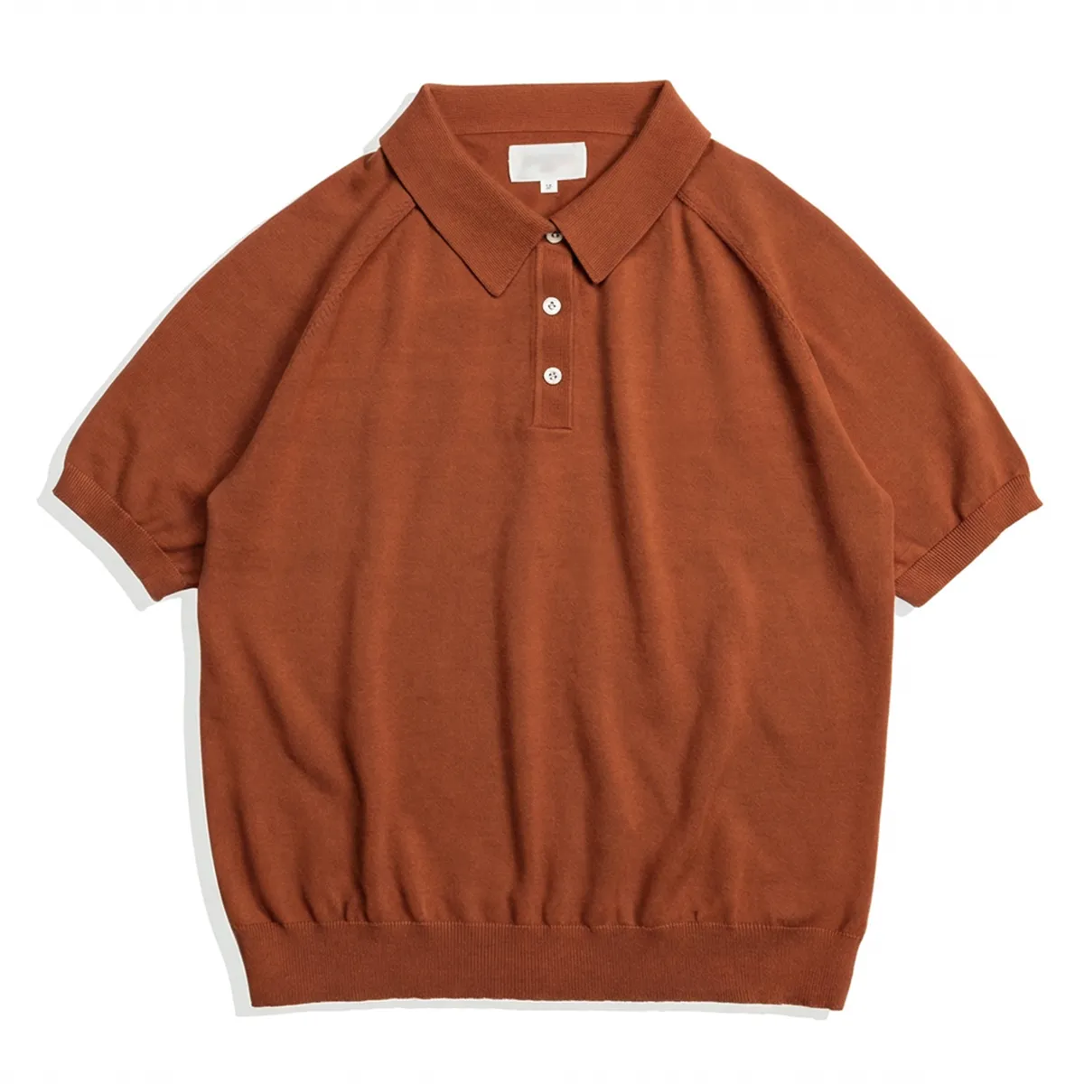 アイロン不要 レトロニットポロシャツ ラグランスリーブ さらりと快適で肌にまとわりつかない