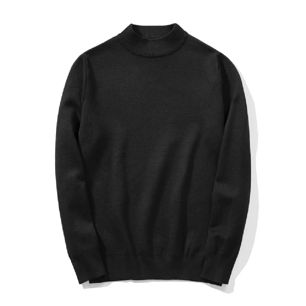 ハーフハイネック ニット メンズ 14ゲージ セーター 洗濯機洗いOK 綿混 きめ細かな平織り ゆったり 体型カバー  春秋冬向け-Oakln