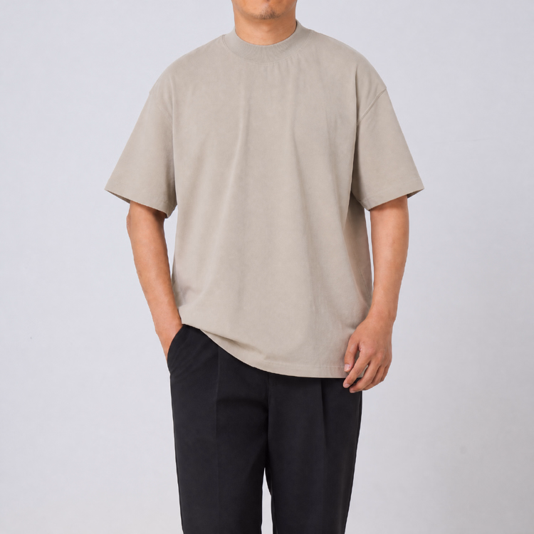 汗をかいても肌にまとわりつきにくい  270gヘビーウェイトコットンTシャツ  ゆったりシルエット  ドロップショルダー  五分袖