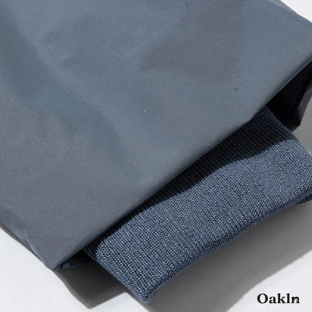 スタンドカラー  ジャケット  メンズ ダブルジップ 配色 切り替え 裾ドローストリング ゆったり 体型カバー ライトアウター 春秋-Oakln