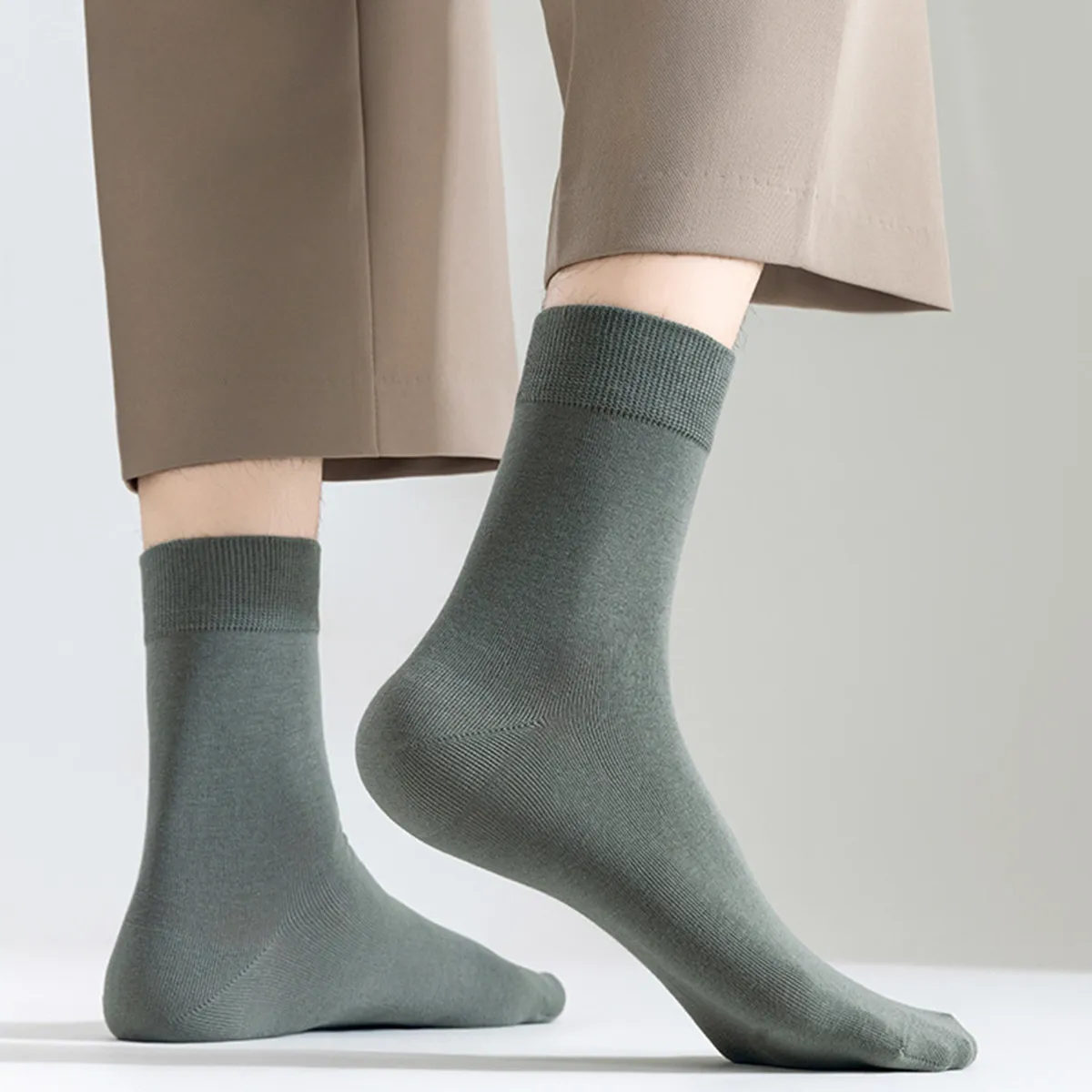 長繊維コットン コットン100% 抗菌防臭 シームレス仕様 ビジネスミドル丈メンズソックス