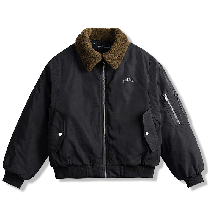 ボア折り襟中綿フライトジャケット-oakln
