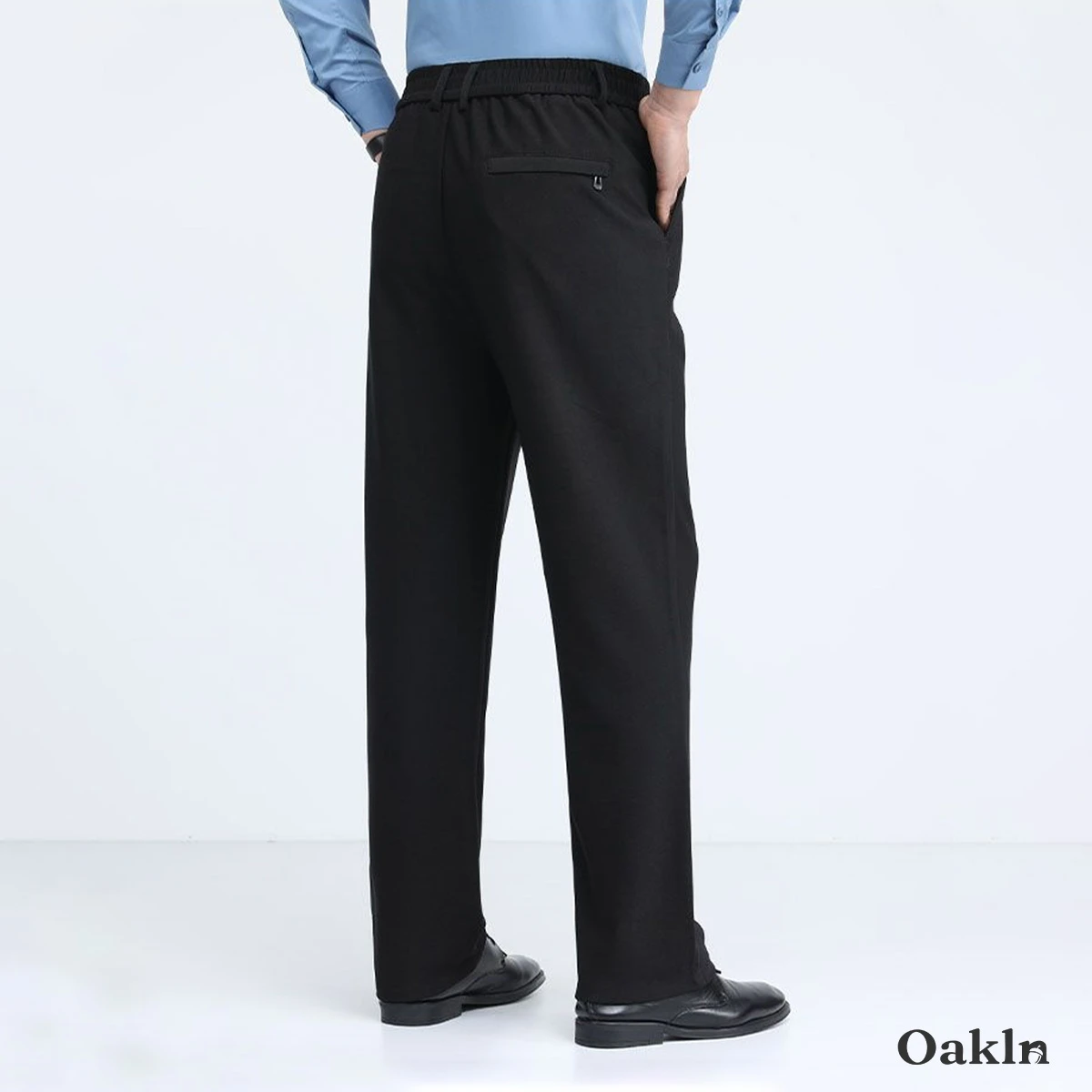 落ち感のあるハイウエストスラックス 快適なウエストまわり ノーアイロン仕様