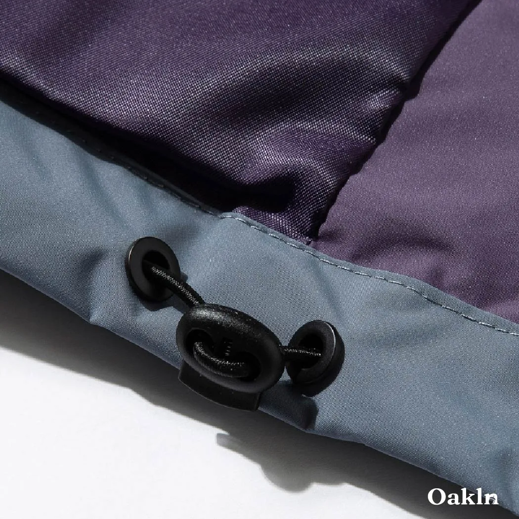 スタンドカラー  ジャケット  メンズ ダブルジップ 配色 切り替え 裾ドローストリング ゆったり 体型カバー ライトアウター 春秋-Oakln