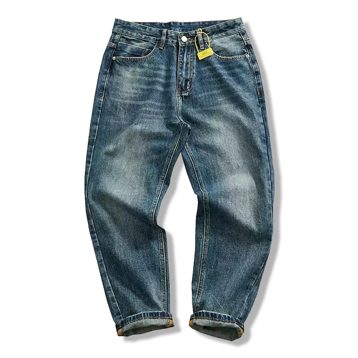 クラシック着回し自在　コットンデニムパンツ-oakln