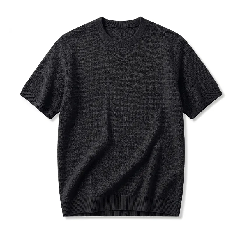 接触冷感 100％リヨセル　なめらかな肌触り　表情感のあるニットTシャツ
