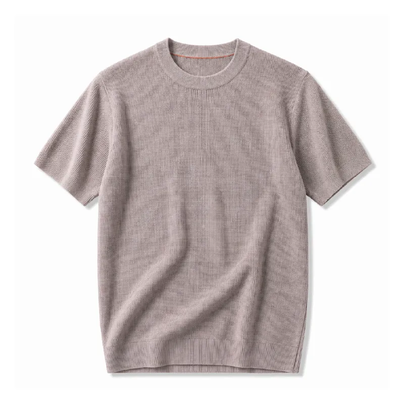 表面感のある冷感ニットTシャツ お手入れしやすくシワになりにくい
