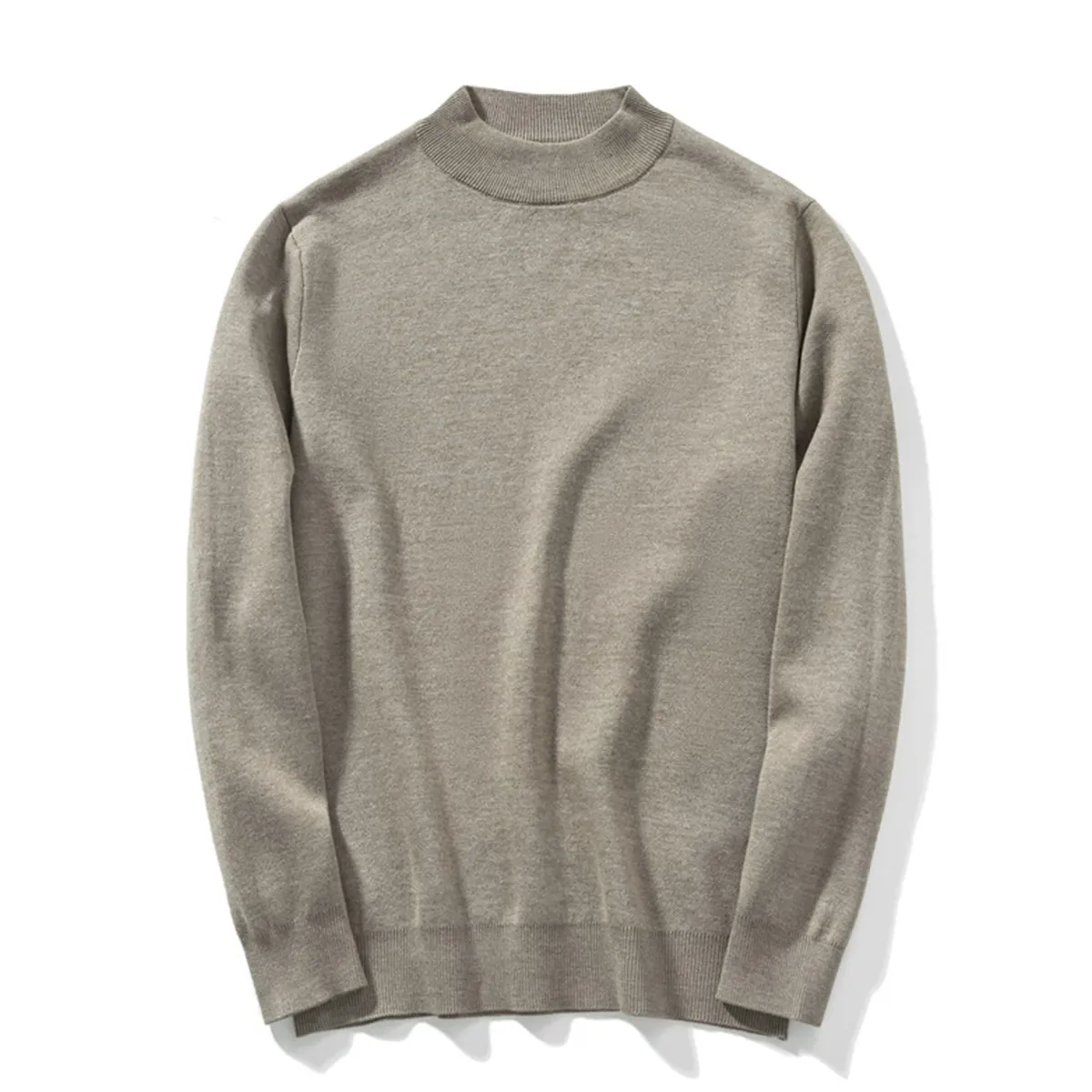 メンズ ハーフハイネック ニット 14ゲージ セーター 洗濯機洗いOK 綿混 きめ細かな平織り ゆったり 体型カバー  春秋冬向け