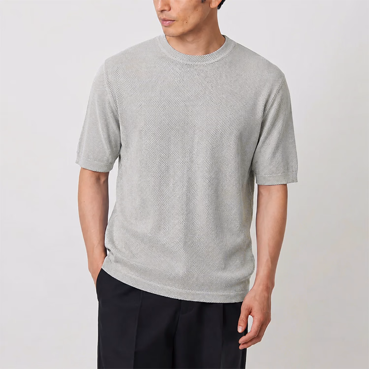 80G冷感素材　吸汗速乾　高いストレッチ性　肌離れがよい半袖Tシャツ