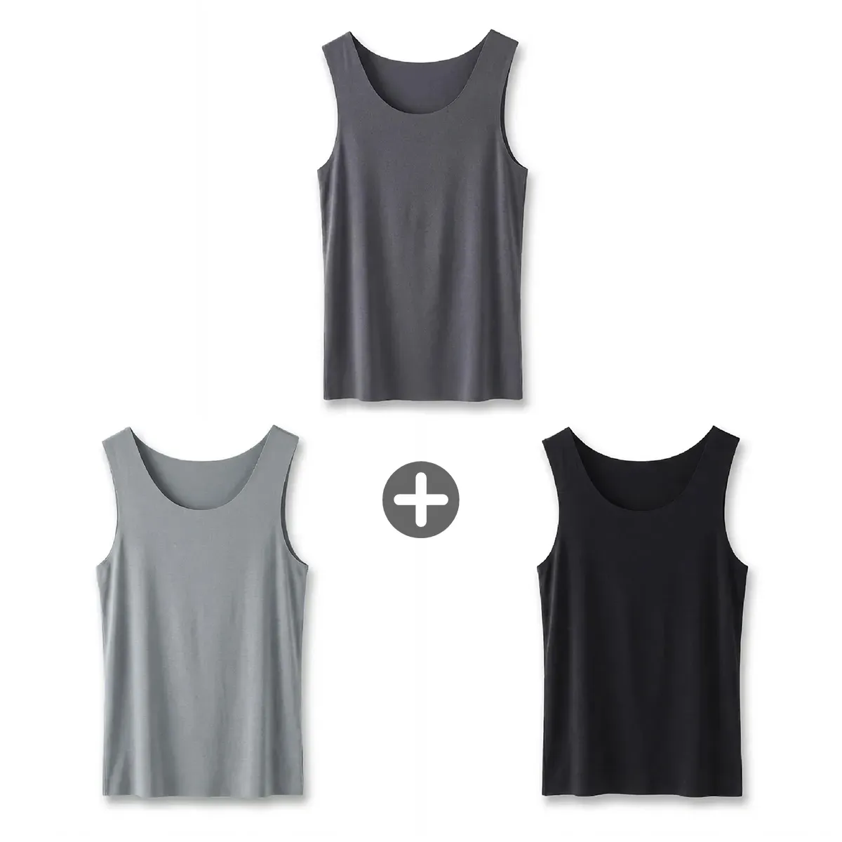 80番手高級モダール シームレス メンズタンクトップ 吸汗速乾 響きにくい