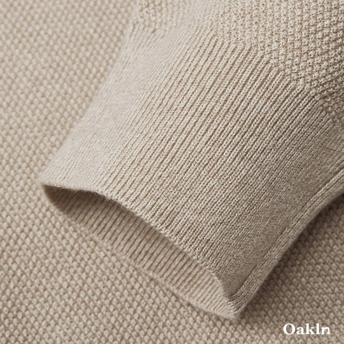 大人のポロ襟 カーディガン 体型カバー 立体編み 洗濯機対応 ニット メンズ ウール混紡-Oakln