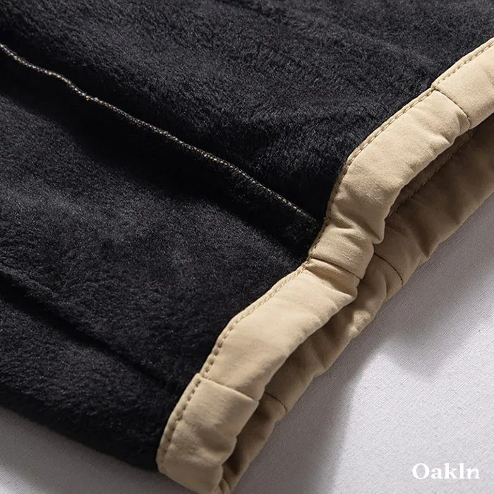 シェフパンツ 裏起毛 ワイドパンツ 表地コットン100% 暖パン ウエストゴム イカジュアルパンツ-Oakln