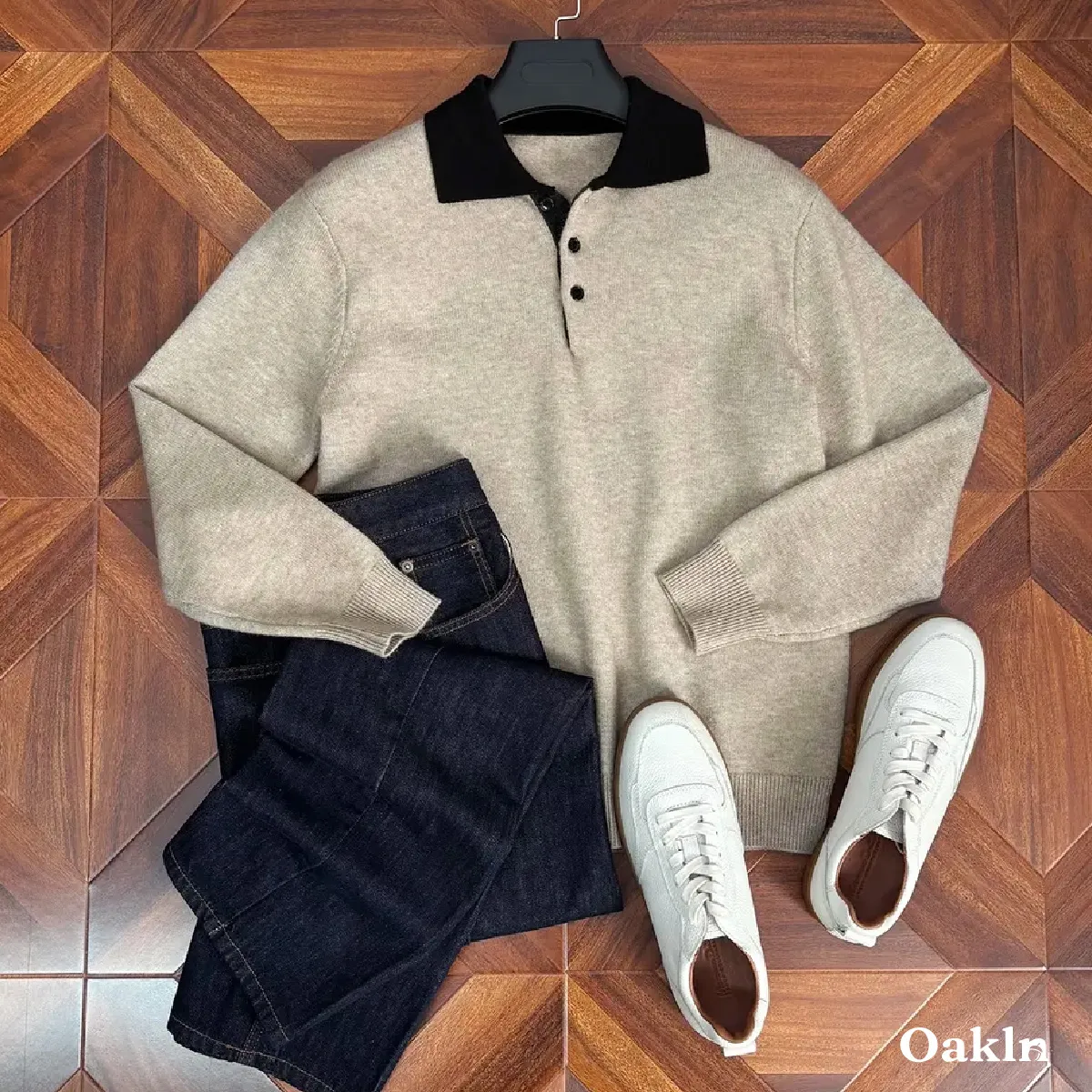 「濯機で洗える ポロ襟 ニットカットソー｜1枚で決まる 大人のきれいめコーデ」
