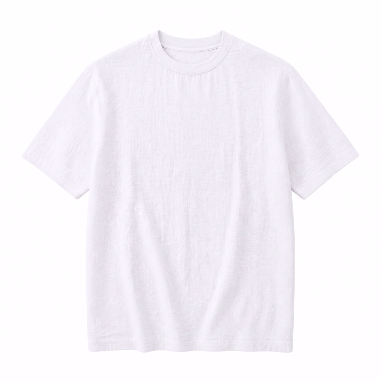 Oakln-リヨセル×リネン混 半袖Tシャツ 涼しく快適 通気性 洗濯機OK 型くずれしにくい