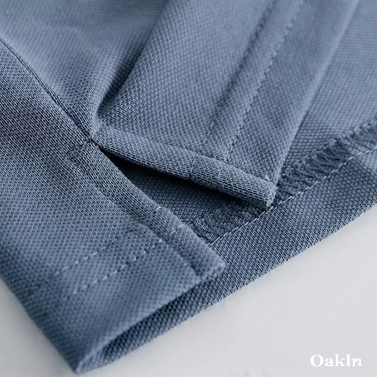 高混率コットンヘンリーネック半袖 ハリ感 通気性 ビジネスカジュアルスタイル-Oakln