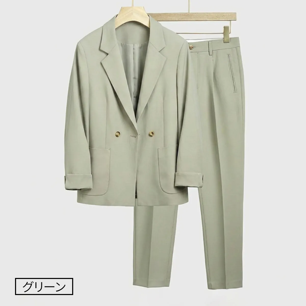 シワになりにくい・アイロン不要   ゆったりシルエット  出張にも便利なスーツセット