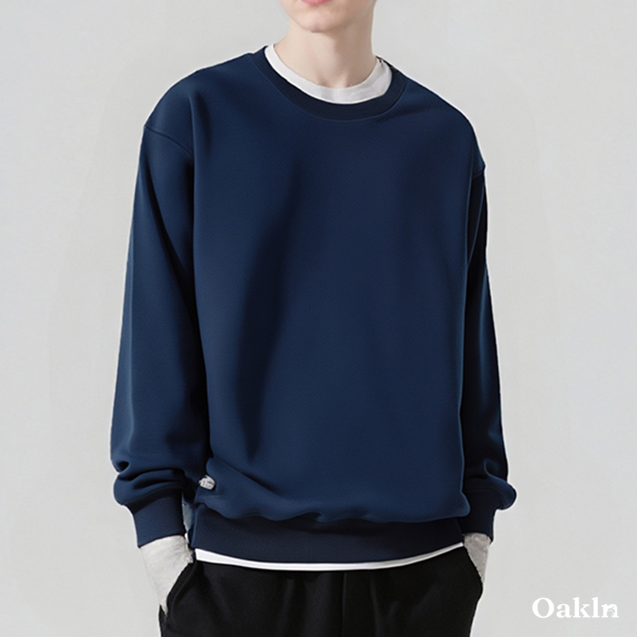 裏起毛無地クルーネックスウェット-oakln