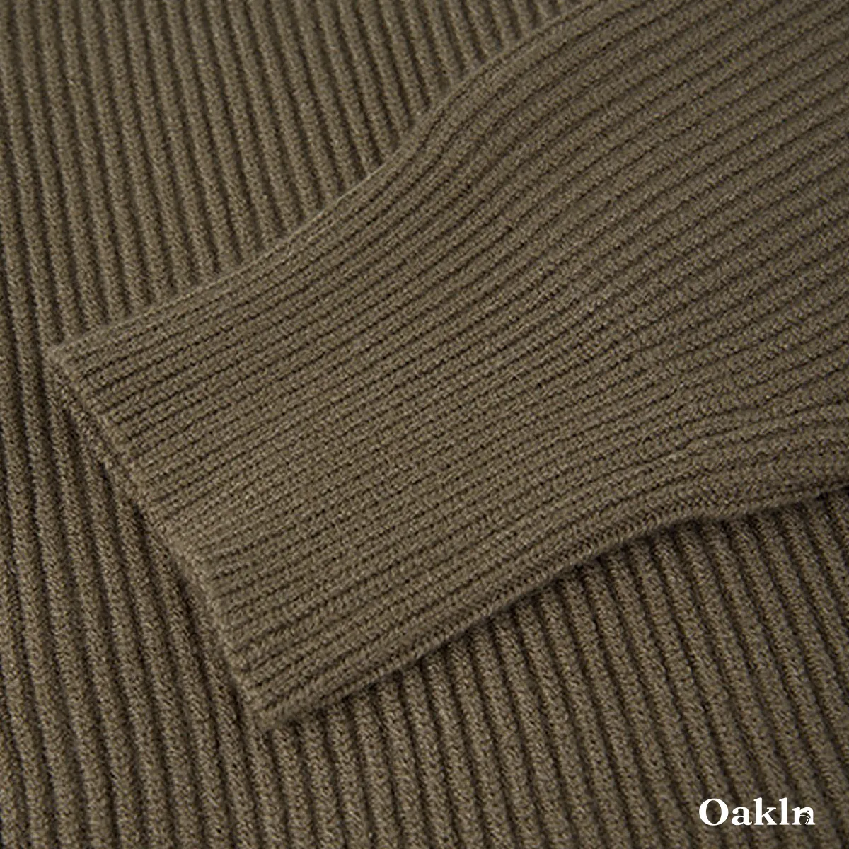 ドライバーズニット ダブルジップ ウール混 畦編み スタンドカラー