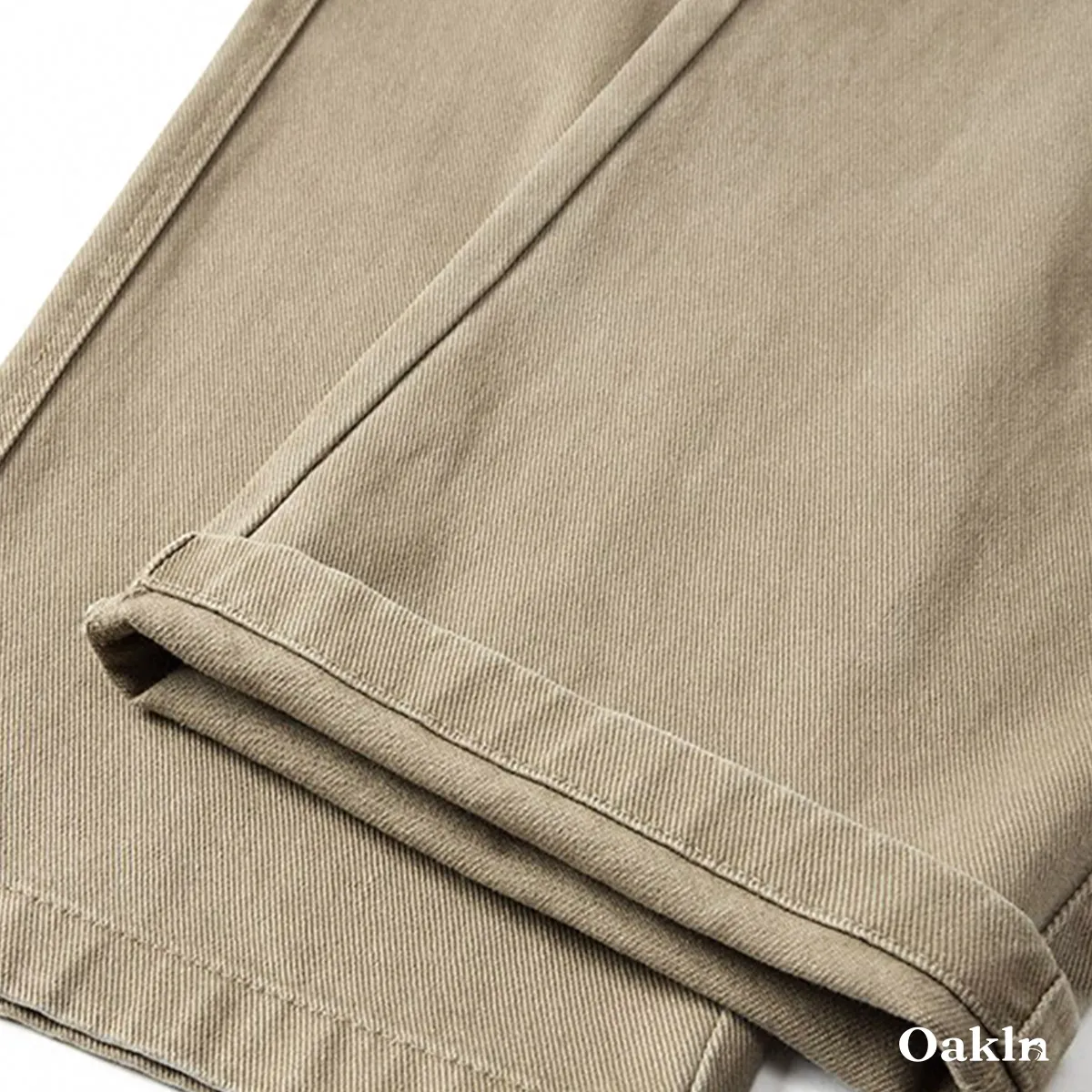 脚長見えワイドストレート コットン100％ ウエストゴム仕様-Oakln