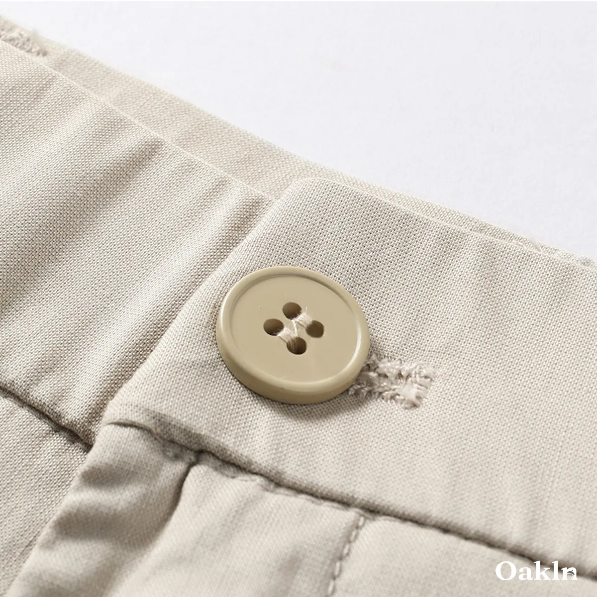 接触冷感 通気性 すっきり見え リヨセル×リネン混 カジュアルパンツ-Oakln