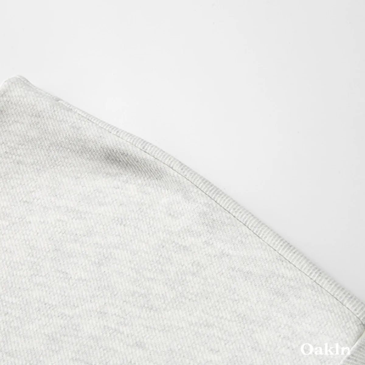 ヘンリーネック長袖Tシャツ 厚手仕様 ツイル コットン混 ドロップショルダー-Oakln