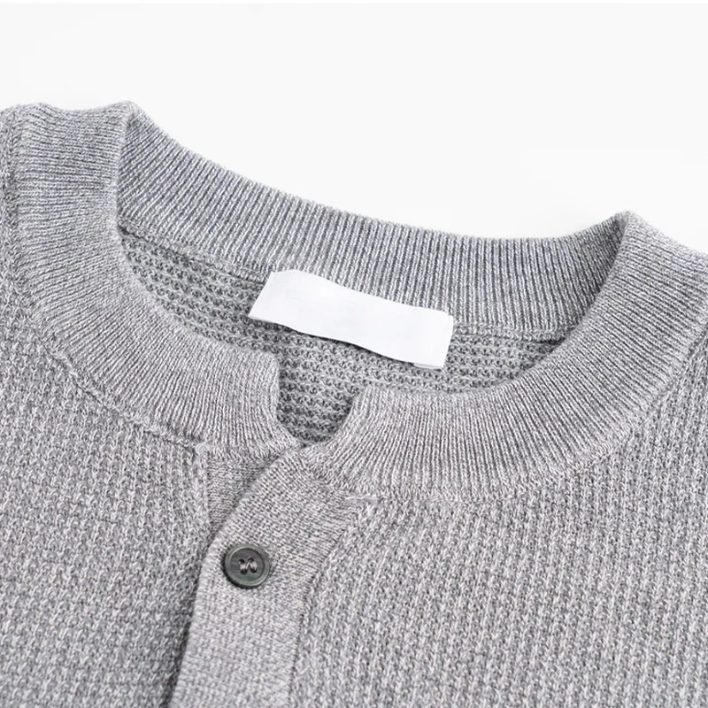 パイナップル編みでサラッとした肌触り　透けないヘンリーネックTシャツ　洗濯機で洗っても型崩れしない