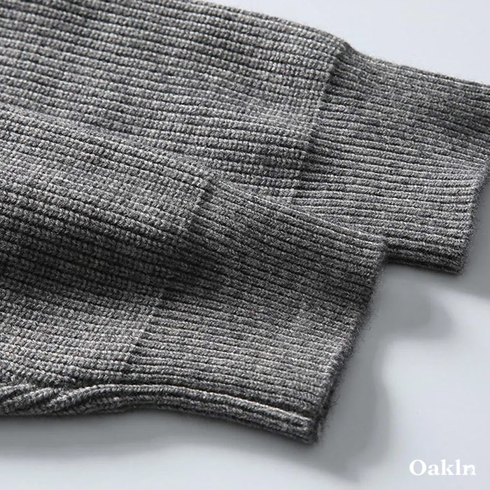 和風羽織風　無地ニットカーディガン-oakln