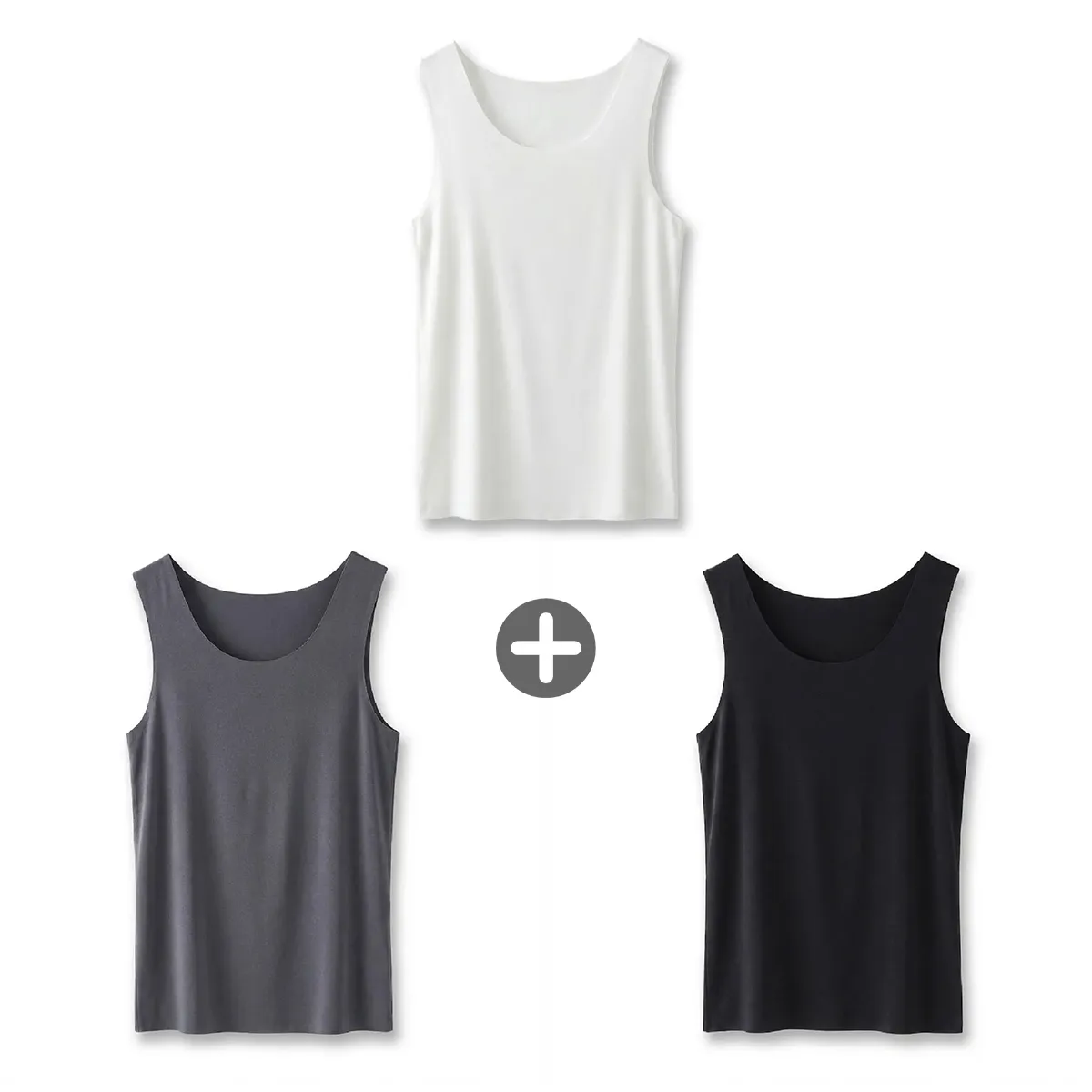 80番手高級モダール シームレス メンズタンクトップ 吸汗速乾 響きにくい