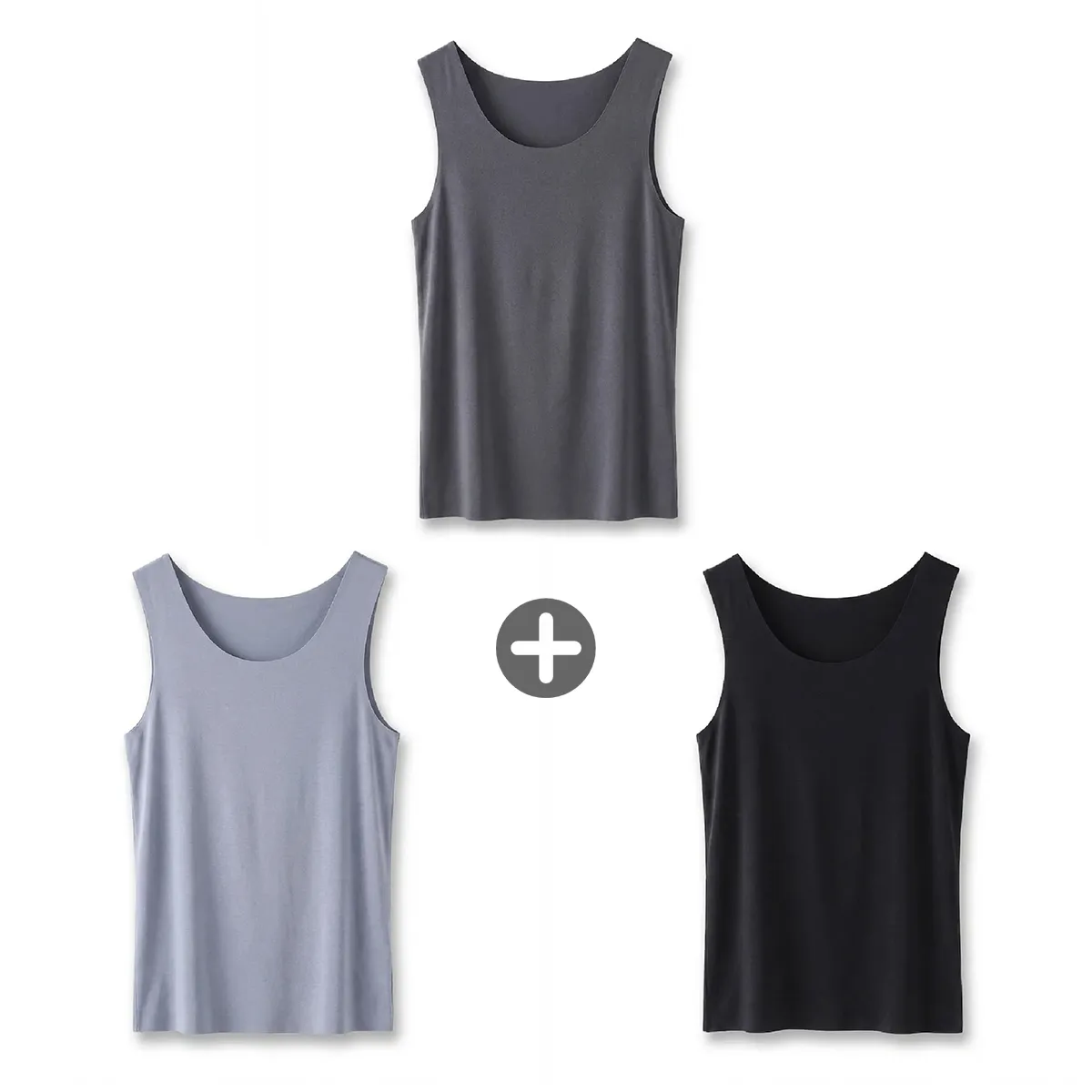 80番手高級モダール シームレス メンズタンクトップ 吸汗速乾 響きにくい