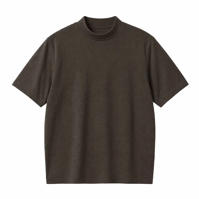 ヨレにくいモックネックTシャツ  薄手・通気性◎   ジャケットインにおすすめ