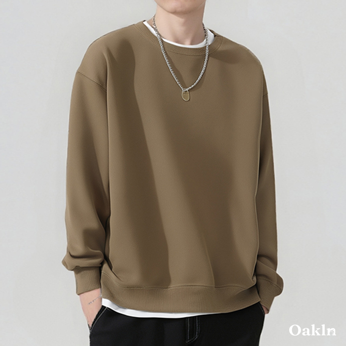 裏起毛無地クルーネックスウェット-oakln