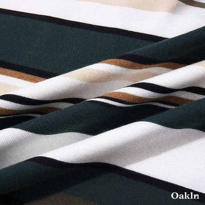 9.9オンスアメリカンスタイル先染めボーダー長袖Tシャツ