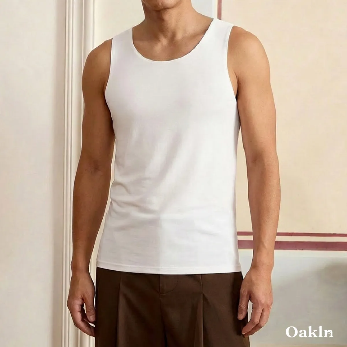 80番手高級モダール シームレス メンズタンクトップ 吸汗速乾 響きにくい
