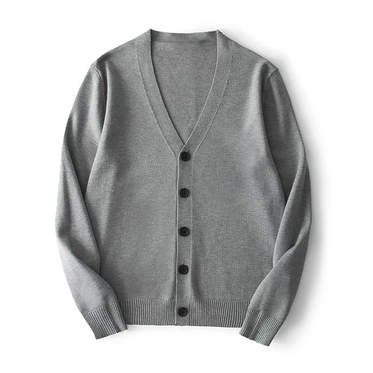 12ゲージ ウォッシャブル Vネック ニット カーディガン ビジネスカジュアル-Oakln