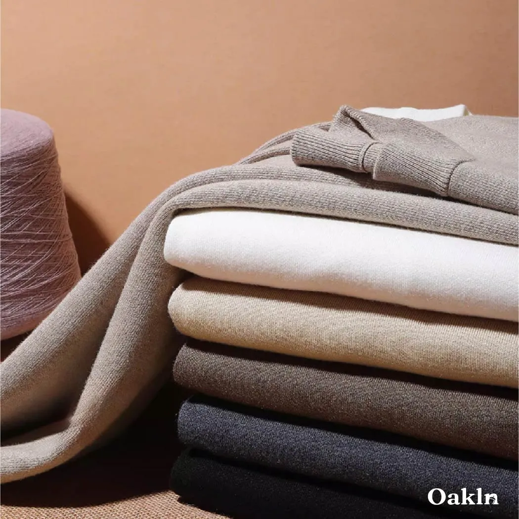 ハーフハイネック ニット メンズ 14ゲージ セーター 洗濯機洗いOK 綿混 きめ細かな平織り ゆったり 体型カバー  春秋冬向け-Oakln